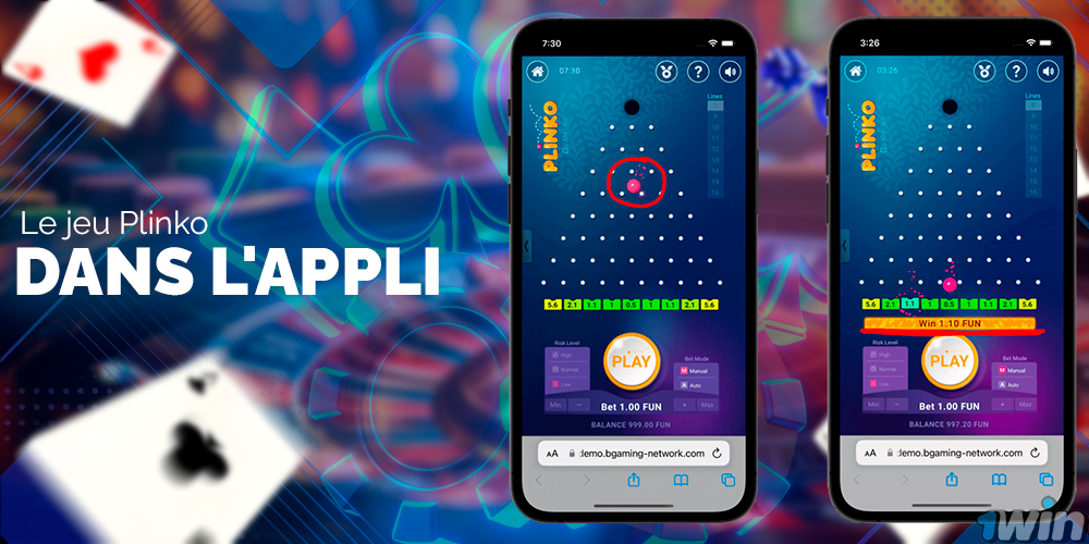 Application mobile pour jouer au plinko