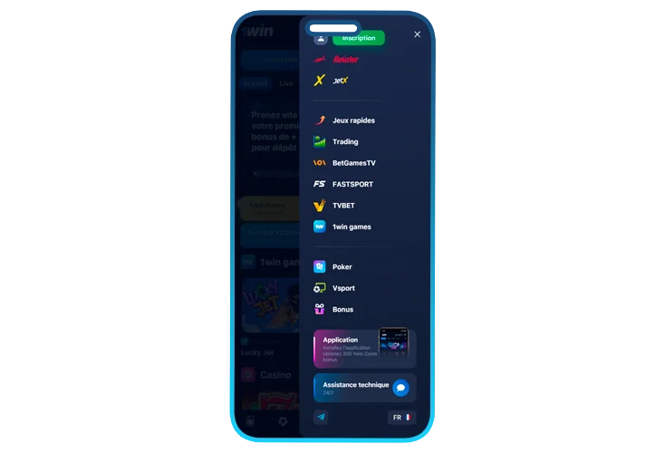 Section de téléchargement de l'application