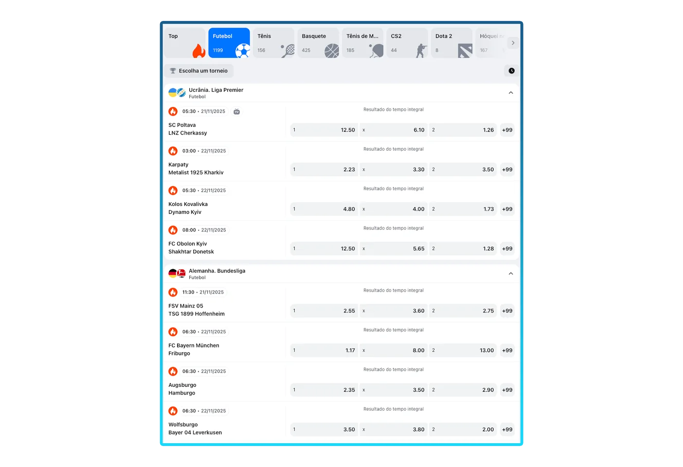 Consultez les marchés des paris sur le football